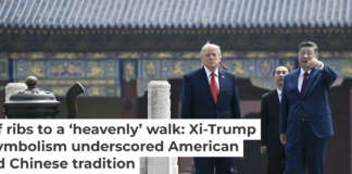 China’s President Xi Jinping and U.S. President Donald Trump visit the Temple of Heaven in Beijing on May 14, 2026. Brendan Smialowski/Getty Images